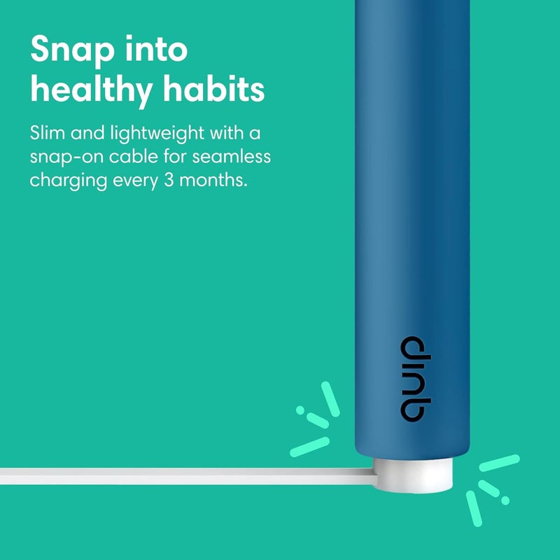 quip Rechargeable Smart Sonic Toothbrush for Adults - Timed Electric Toothbrush with Bluetooth & Rewards App - Replaceable Brush Head, Soft Bristles, Plastic Handle - Travel Toothbrush - Ocean Blue - Image 3